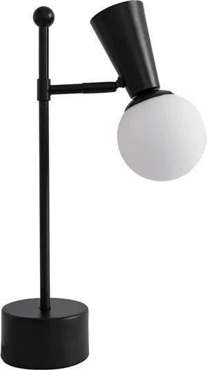 Luminaria De Mesa Vidro Aluminio Sears - PRETO