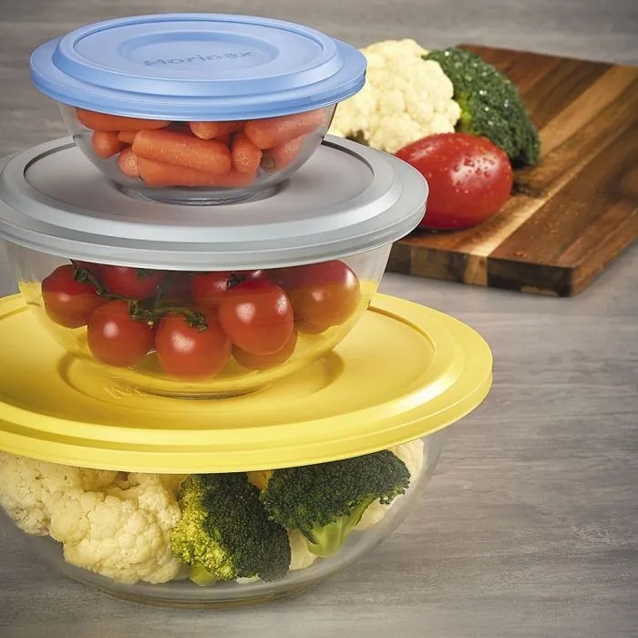 Tigela de Vidro com Tampa Plástica Marinex Plus 1,5L