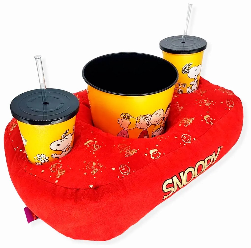 Kit Almofada Porta Pipoca Snoopy Peanuts