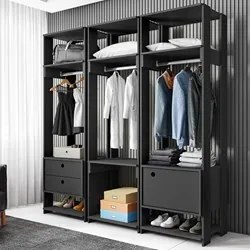 Módulo Guarda Roupa Closet Casal 1 Porta 2 Gavetas Titan Preto Velluto