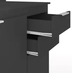 Armário de Cozinha Com Tampo CP01 150cm Pérola Preto Z34 - Mpozen