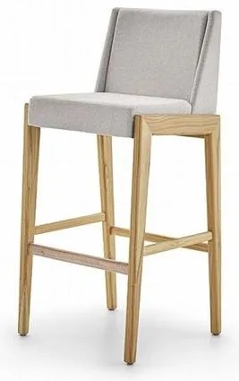 Banqueta Bar Daiki Estrutura Cinamomo Assento Tecido Linho Crú 100cm - 77350 Sun House