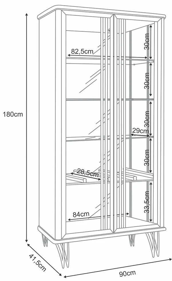 Cristaleira Decorativo com LED Portas de Vidro Évora Verde Pistache G26 - HB Móveis (FDL)