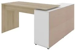 Conjunto Escritório Home Office 4 Peças Nil A06 Branco/Carvalho - Mpoz