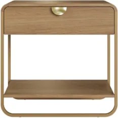 Mesa de Cabeceira Quarto 60cm 1 Gaveta Mario Hanover/Dourado A10 - Mpo