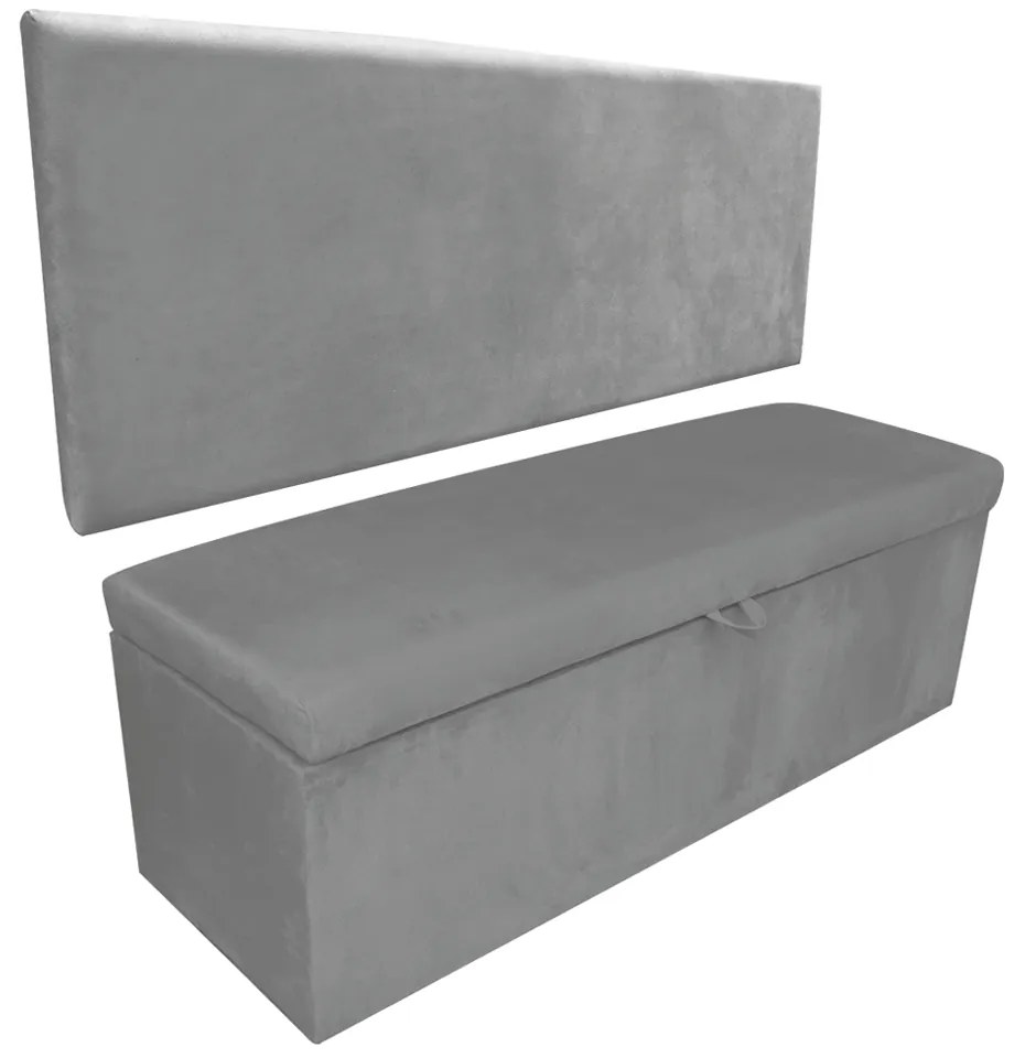Kit Calçadeira e Painel Clean 140 cm Suede Grafite D'Rossi