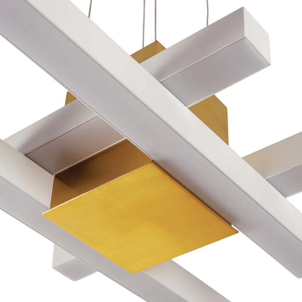 Pendente Lara 73X73Cm Led 48,8W Bivolt | Usina 19276/73 (BT - Branco Texturizado, 3000k)