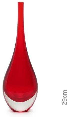 Gota Mini Alta Vermelha Murano Cristais Cadoro