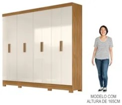Guarda Roupa Casal 8 Portas 4 Gavetas 236cm Ágata Z17 Freijó/Off White