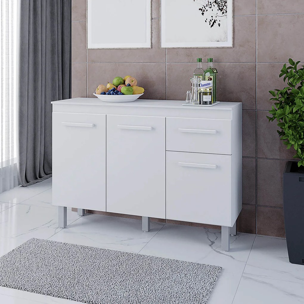 Cozinha Zínia Completa Balcão com Tampo MB1 300cm