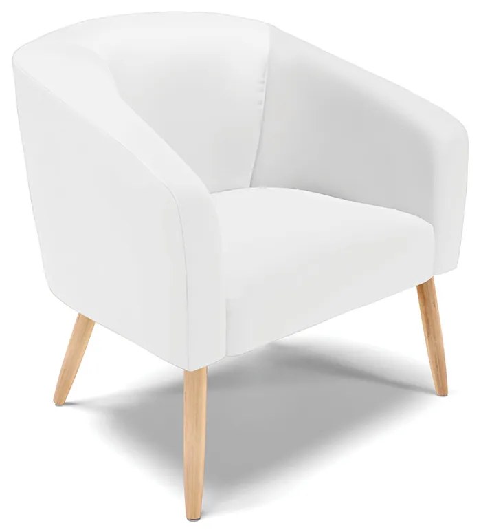 Sofá Namoradeira e Poltrona Pé Palito Natural Stella Sintético Branco D03 - D'Rossi
