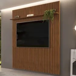 Painel para TV 75 Polegadas Ripado 250x240cm Pratisk D04 Freijó - Mpoz