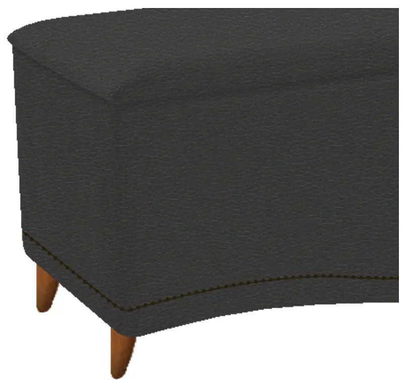 Calçadeira Estofada Yasmim 140 cm Casal Corano Preto - ADJ Decor