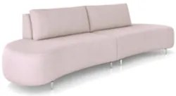 Sofá 2 Lugares 160cm Orgânico Pé Ferro Nagai Veludo Rose Z55 - Mpozena