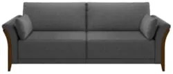 Kit Sofá Living 3 Lugares e Poltrona 102cm Pés Madeira Roya Z32 Linho
