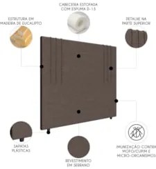 Cabeceira Cama Box Queen 160cm Estofada Rama Serrano Marrom Z04 - Mpoz