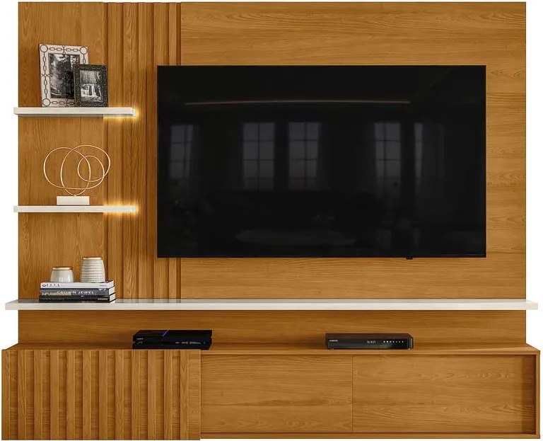 Bancada Suspensa Mesaque MDP Pintura UV até 65 Cinamomo/OffWhite G97 - Gran Belo