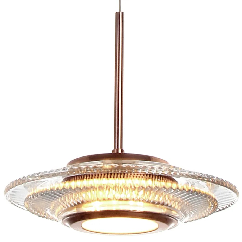 Pendente Sunflower Horizontal Ø22,5X19Cm 01Xled 9,4W 2700K Metal Alumi... (ROSE FOSCO, 110v)