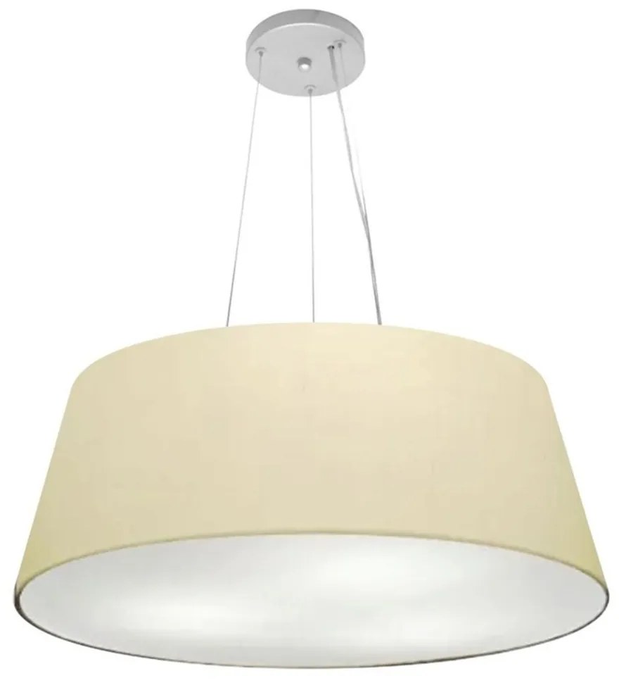 Lustre Pendente Cone Md-4002 Cúpula em Tecido 21/60x50cm Algodão Crú - Bivolt