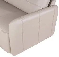 Sofá Living 3 Lugares Sala de Estar 220cm Virtus L07 Couro Bege - Mpoz