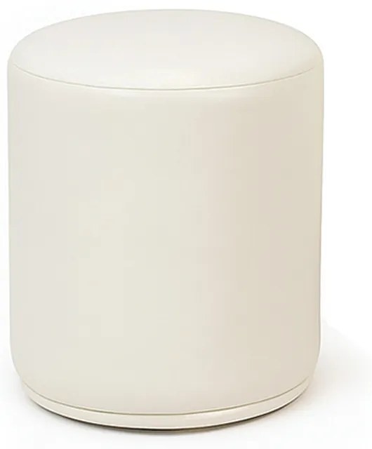 Puff Redondo Orgânico para Sala Malu Sintético PU Bege M11 - D'Rossi