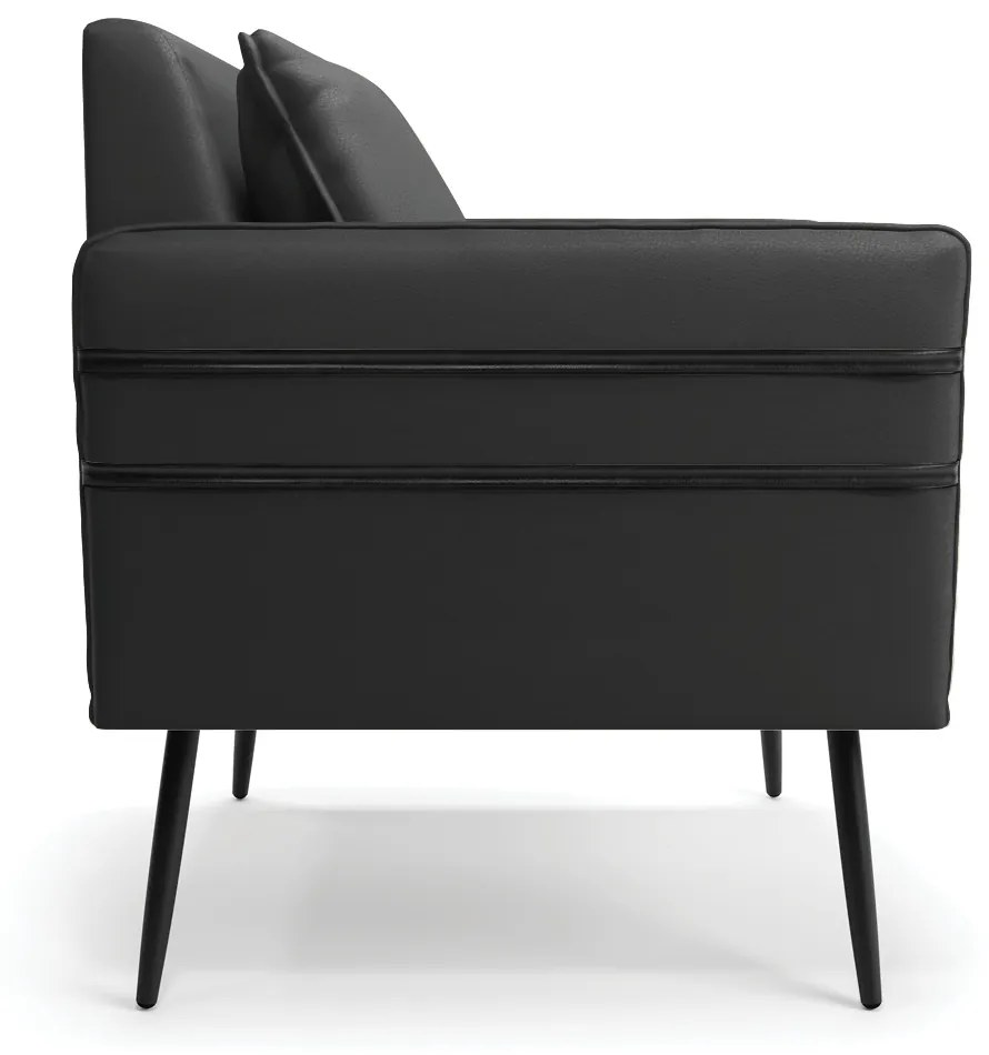 Kit 02 Poltronas Mari Corino Preto Pés Palito de Ferro Preto - D'Rossi