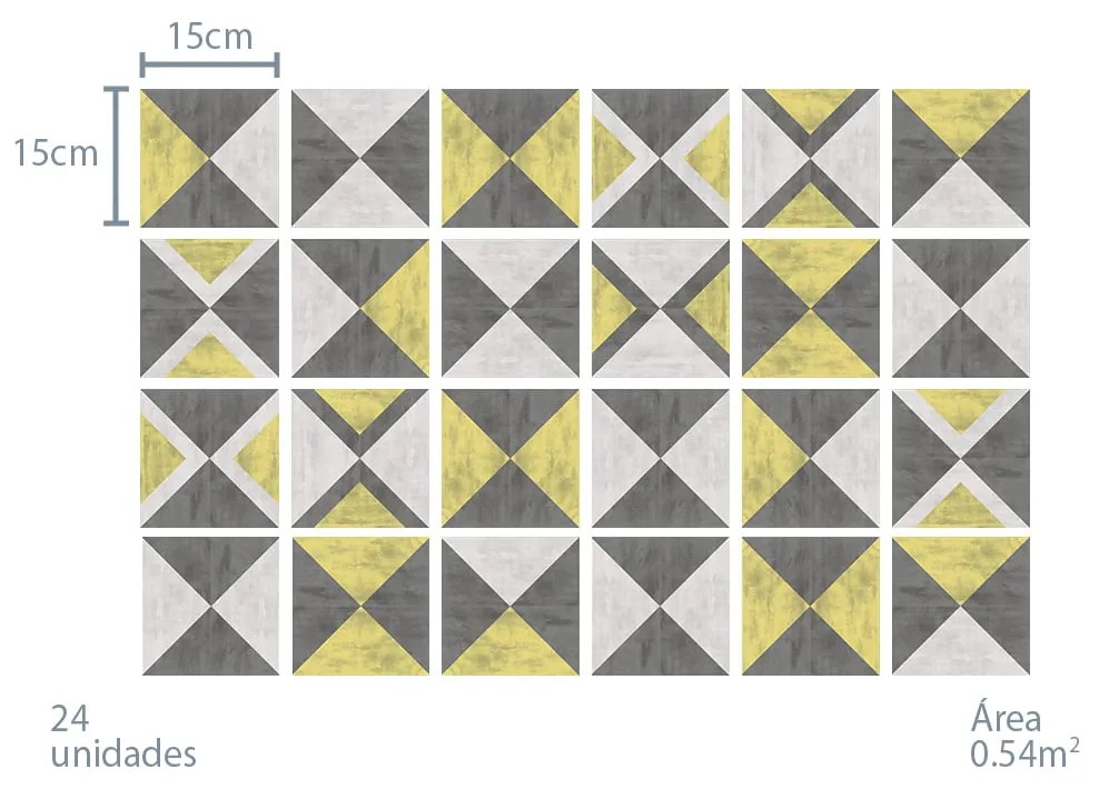 Adesivo Concret - Conjunto com 24 peças