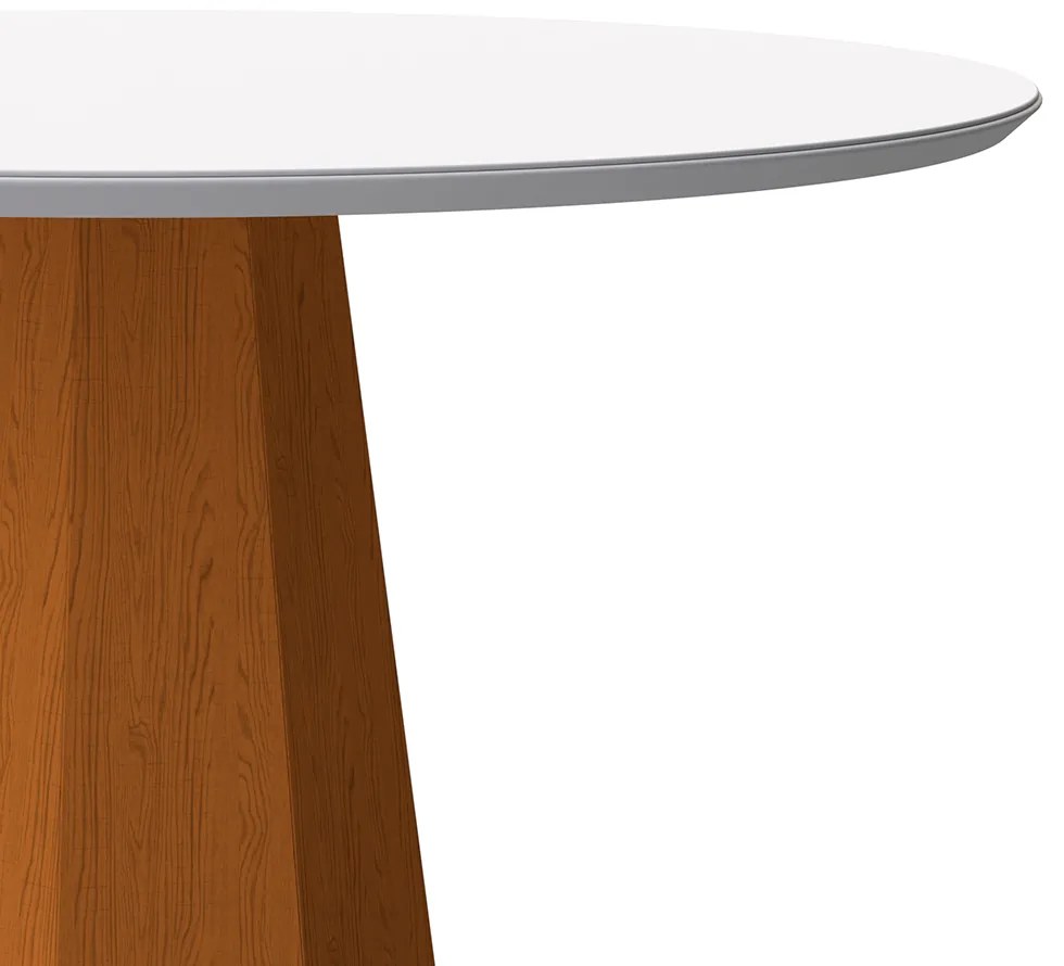 Mesa de Jantar Agnes 100 cm Off White Base Ypê - D'Rossi
