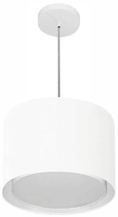 Lustre Pendente Cilíndrico Duplo Vivare Md-4285 Cúpula em Tecido 35x30cm - Bivolt