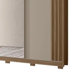 Guarda Roupa Casal 260cm 3 Portas Cali Carvalho/Fendi Z17    - Mpozena