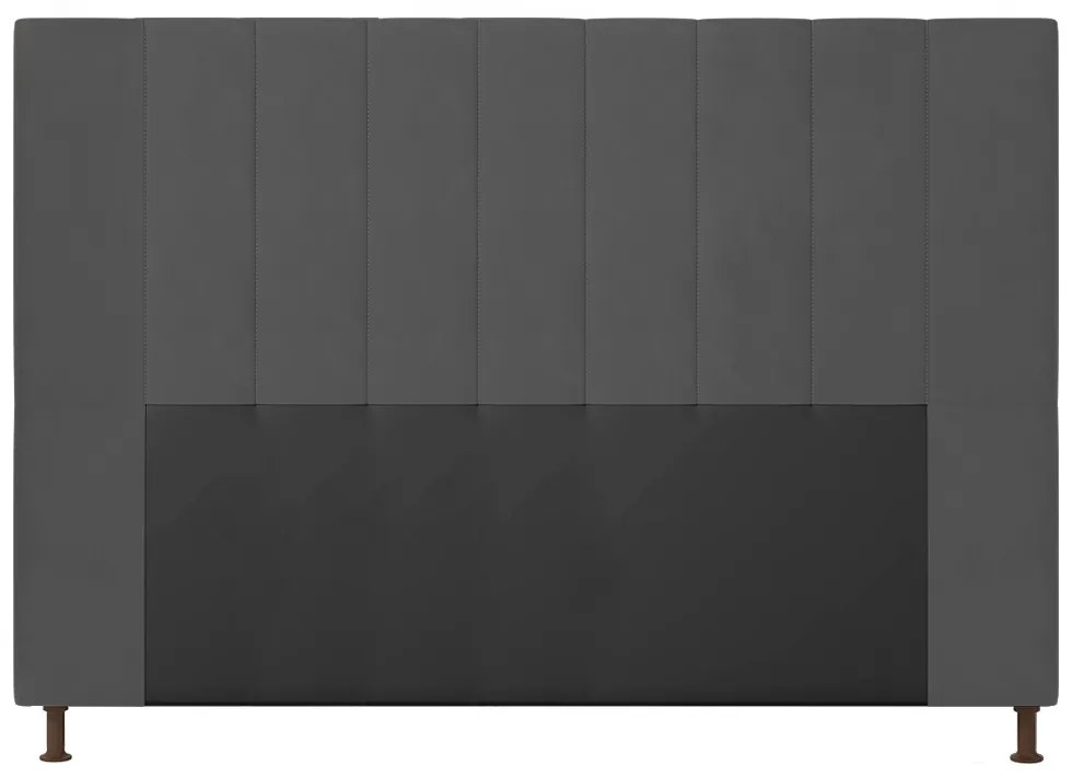 Cabeceira Casal King Cama Box 195cm para Quarto Malibu Suede M11 - D'Rossi - Grafite