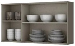 Armário Aéreo 120cm 3 Portas 100% MDF Connect Duna/Cristal - Henn