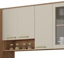 Armário Cozinha 6 Peças CP04 Com Tampo Nádia Mocca/Avelã L01 - Mpozena