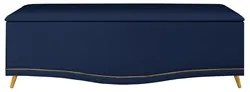 Calçadeira Baú Queen 160cm com Tachas Imperial J02 Veludo Azul - Mpoze