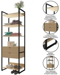 Guarda Roupa Closet 2 Gavetas Indy F02 Nature Texturizado - Mpozenato