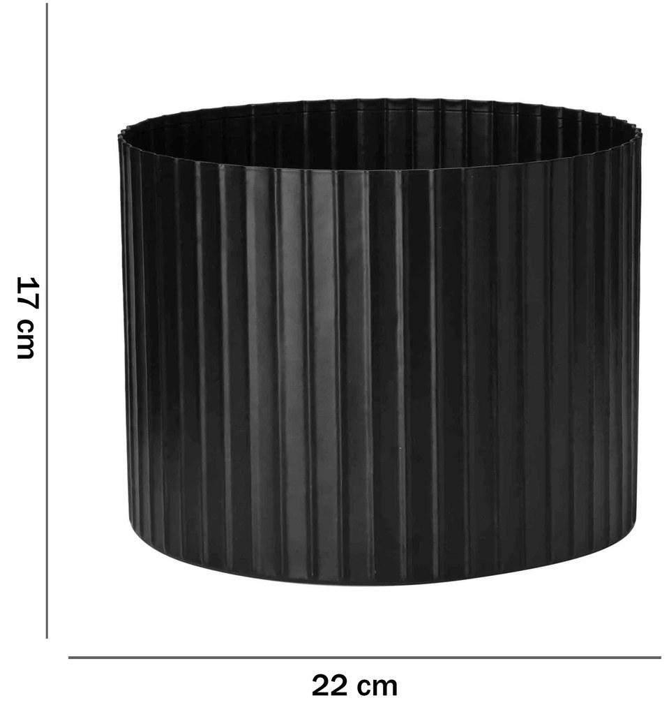 Cachepot Decorativo de Metal 3d Preto 17x22 cm M02 - D'Rossi