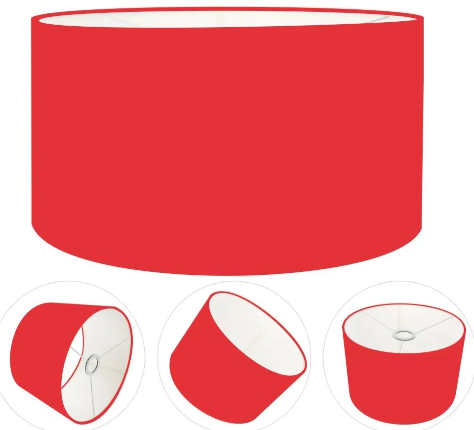 Cúpula abajur cilíndrica cp-8026 Ø55x25cm vermelho