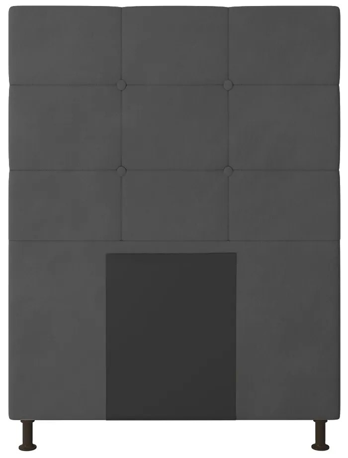 Cabeceira Stambul Para Cama Box Solteiro 90 cm Suede M11 - D'Rossi - Grafite