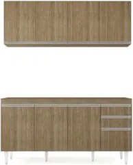 Armário Cozinha e Balcão Para Pia 160cm Arkansas Castanho   - Lumil