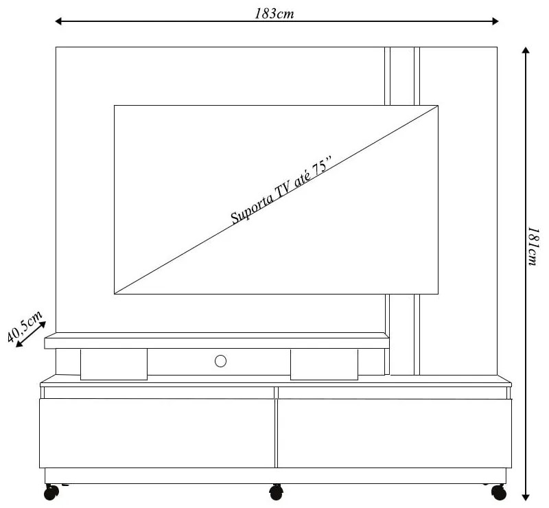Home Theater Braun MDP 2 Gavetas até 75 Cinamomo/OffWhite G97 - Gran Belo