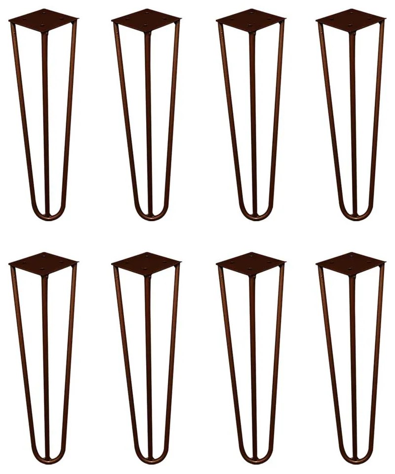 Kit 8 Pés de Metal 25 CM Hairpin Legs Rack e Puffs Bronze G41