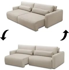 Sofá Retrátil Reclinável 240cm Sinna F05 Linho Bege - Mpozenato