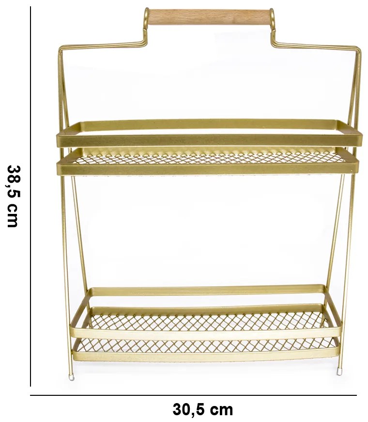Prateleira Multiuso Estilo Industrial Armada Dourado 30,5 cm - D'Rossi
