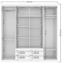 Guarda Roupa Casal Com Espelho 8 Portas 4 Gavetas Nápoles Branco - San