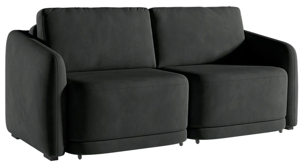 Sofá Cama Modulado Retrátil e Reclinável Decorativo Varsóvia 176cm Veludo Cinza Chumbo G33 - Gran Belo