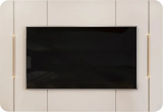 Painel Decorativo Deep TV até 65" Luminárias Douradas OffWhite G18 - Gran Belo