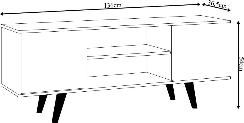 Rack Decorativo Barca 2 Portas Deslizantes até 50 Cinamomo/OffWhite G97 - Gran Belo