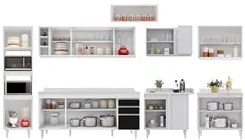 Armário de Cozinha Modulada de Canto 9 Peças CP05 Balcão com Tampo Bra