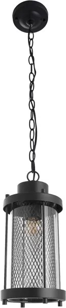 Pendente Vidro Aluminio Preto Ip54 Lenore