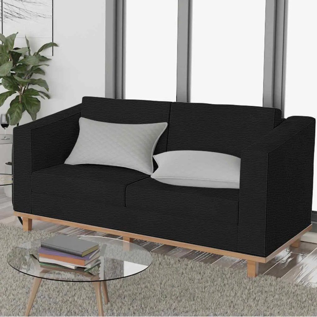 Kit Sofá 2 Lugares e 2 Poltronas Europa Corano Preto ADJ Decor